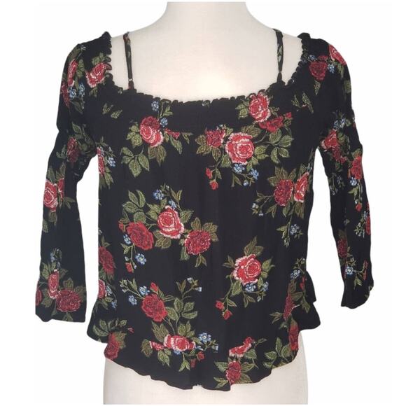 Art Class Floral 3 Quarter Sleeve Shirt - Picture 1 of 3